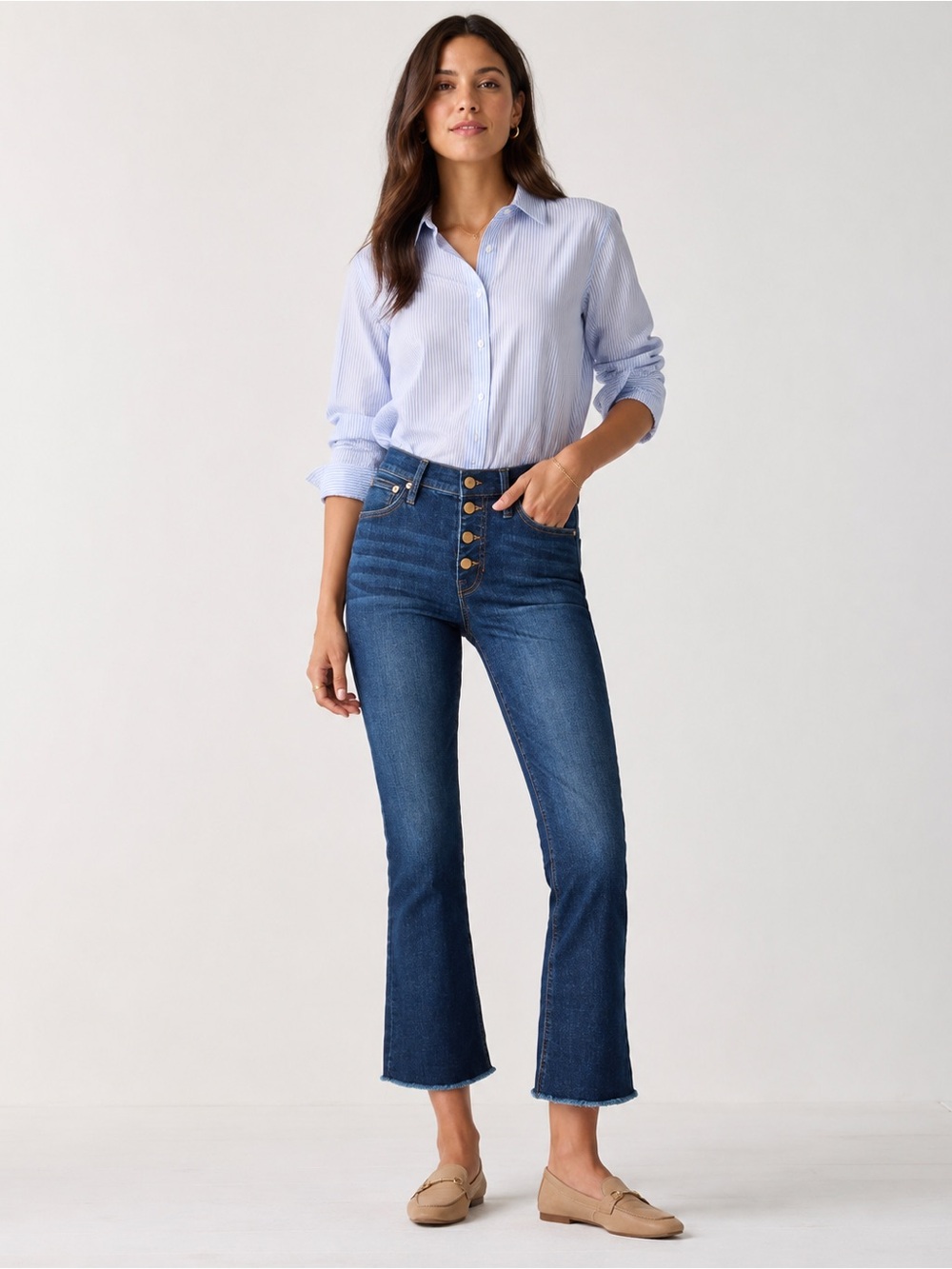 J. Crew Billie Demi Boot Crop Dark Wash Jeans Stretch Everyday Preppy Capsule